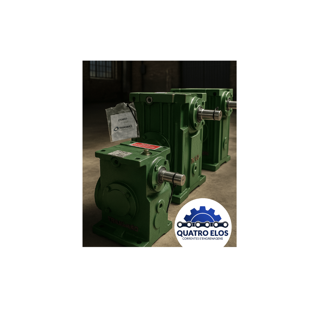 Quatro Elos Correntes e Engrenagens - redutores-de-velocidade