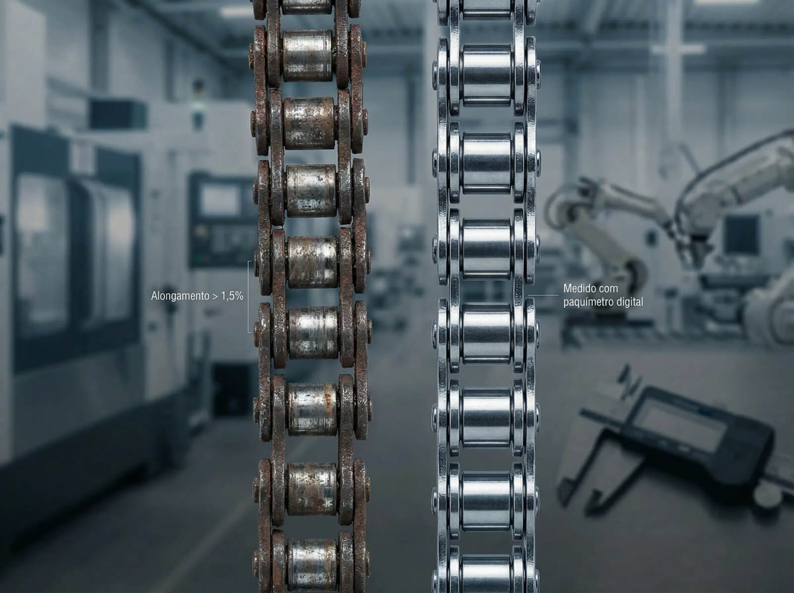 Quatro Elos Correntes e Engrenagens - quando-trocar-a-corrente-de-rolo-standard-asa-ou-din